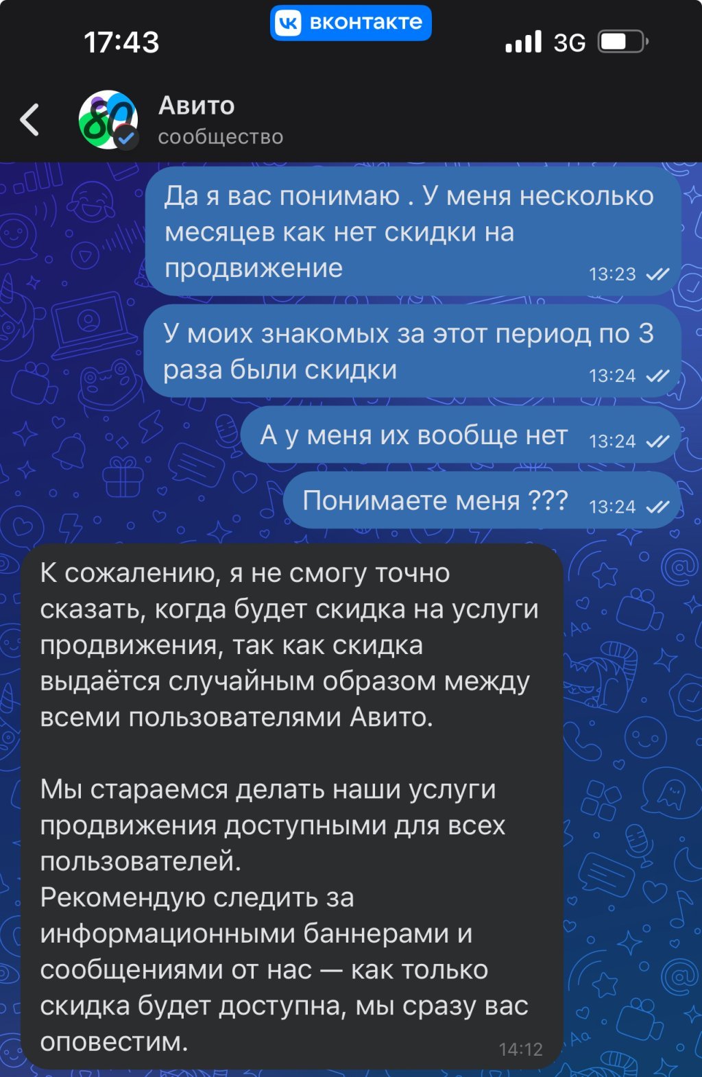 AVITO.ru - Не приходит скидка на продвижение
