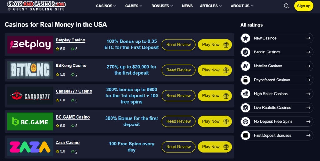 CasinoAndSlots.Org - сайт о казино и азартных играх - Инфосайт об онлайн-казино для американцев